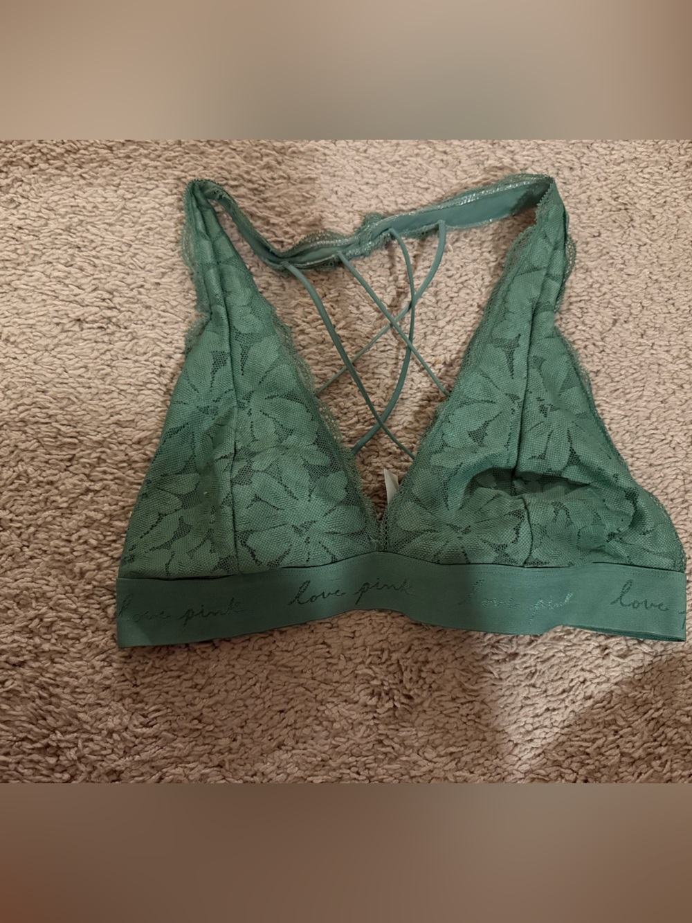 PINK Victoria's Secret Lace Bralette in Sage Green